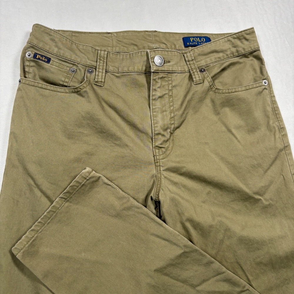 Polo Ralph Lauren Pants Mens 30x30 Green Khaki Stretch Straight Leg Twill Chino